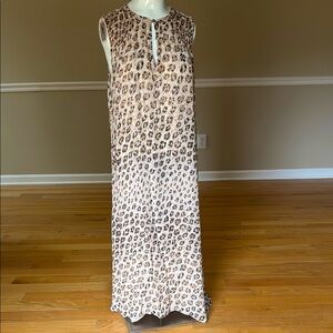Joie leopard print silk midi dress NWOT